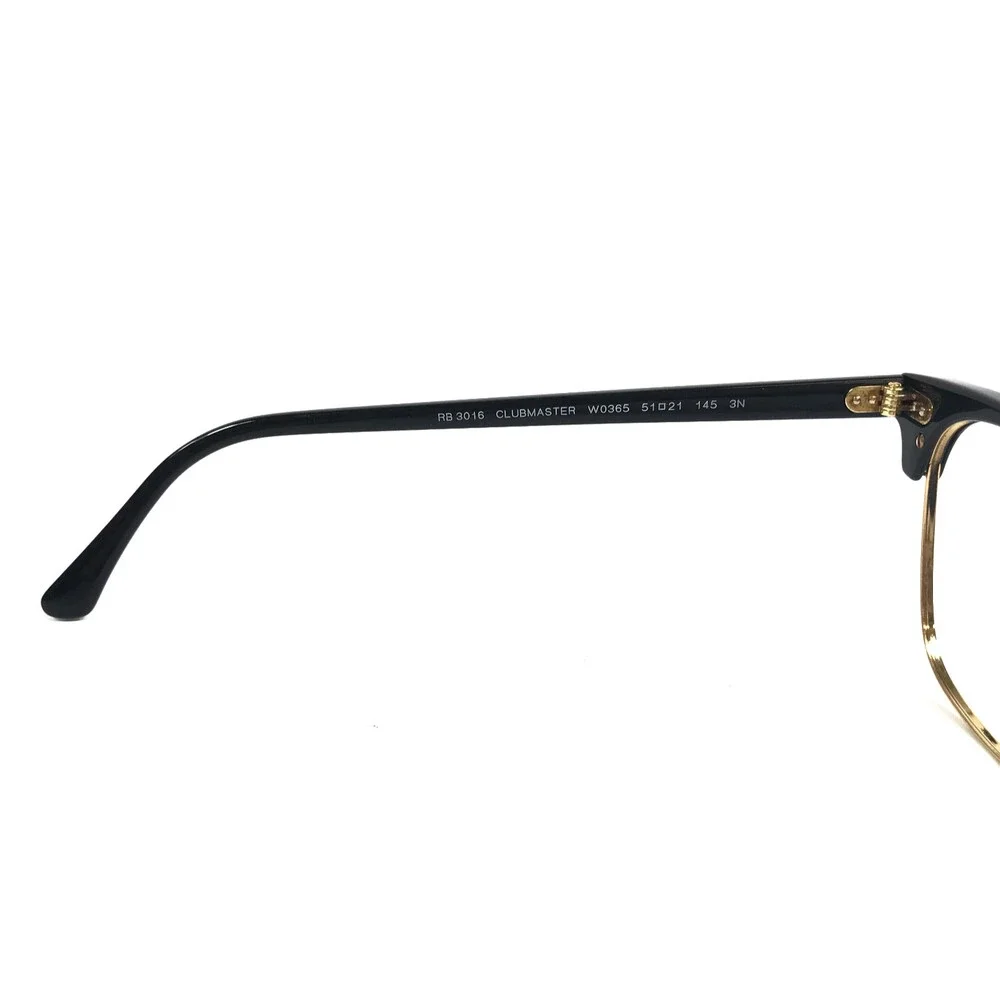 Ray-Ban Eyeglasses Frames RB3016 CLUBMASTER W0365 Black Gold Full Rim 51-21-145